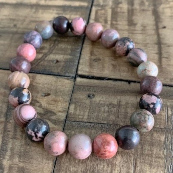 Wild River Gems | Jewelry | 8mm Pink Rhodonite Heart Chakra Bracelet ...
